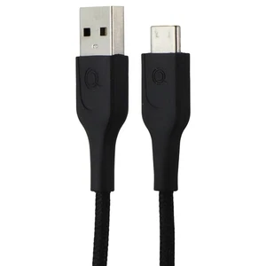Quikcell 6ft Braided USB-A to USB-C Charging Cable - Black - Picture 1 of 5