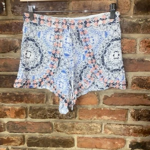 En Creme Rayon Printed Faux-Wrap Tiered Shorts Women's Size XS Multicolored - Picture 1 of 7