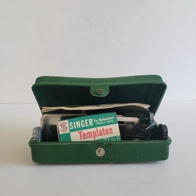 Vintage SINGER 1940s Buttonholer Complete Set 4 with Eyelet Template Sewing - Image 1 of 4