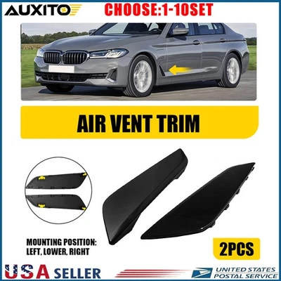 Gloss Black Side Fender Air Intake Vents For BMW G30 530i 540i M550i 17-23 2-20X - Image 1 of 4