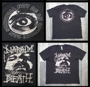 NAPALM DEATH Double-Sided Black XL T-Shirt~British Grindcore / Death Metal Band - Picture 1 of 8