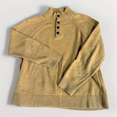 Suéter Pullover Banana Republic Cuello Botón 1/4 Cuarto Amarillo Para Hombre’s XL Foto 1 de 4