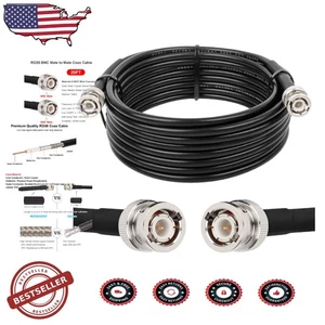 Hochwertiges 20 Fuß RG58 Koaxialkabel, BNC-Stecker, verlustarm, geflochten - Bild 1 von 8