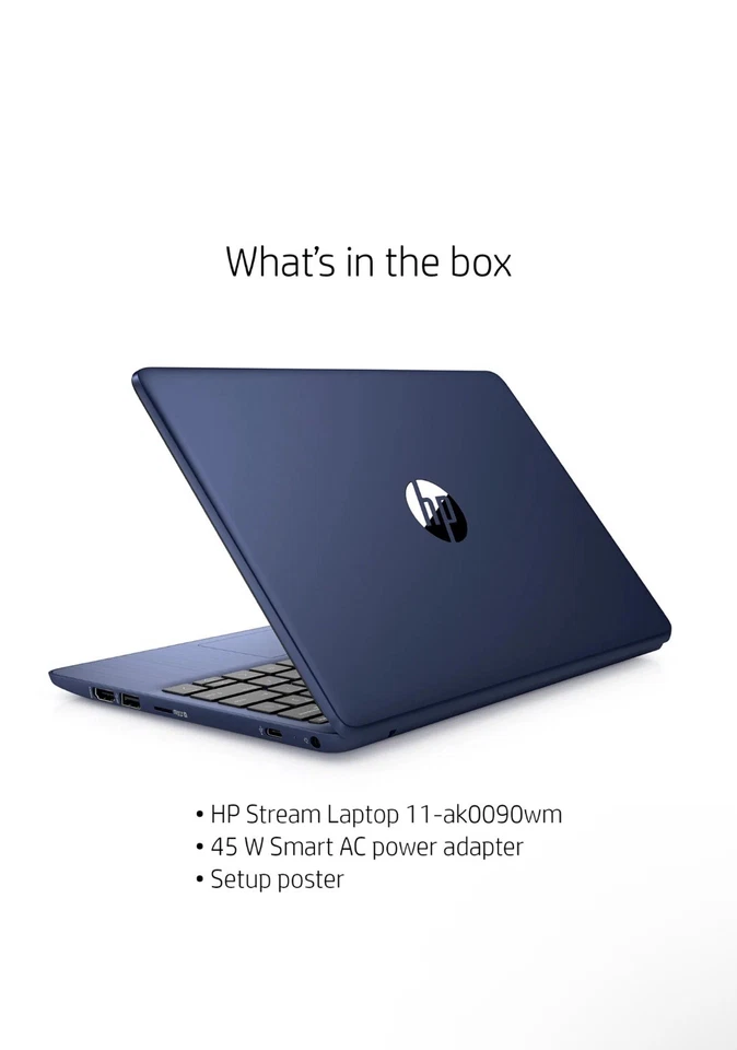 HP 11-ak0090wm Stream 11.6 HD Laptop Celeron N4020 1.1GHz Intel UHD Graphics new - Image 1 of 1
