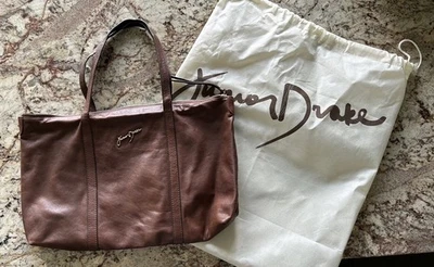 Bolso de Mano Junior Drake Cuero Marrón con Bolsa de Almacenamiento Original - EXCELENTE Estado Foto 1 de 4