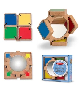 Melissa & Doug Primera Infancia 12 Meses Colorido Espejo Apertura Madera Juguete - Imagen 1 de 5