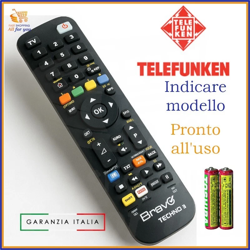 Telecomando universale per tv Telefunken compatibile x televisore televisione - Immagine 1 di 1