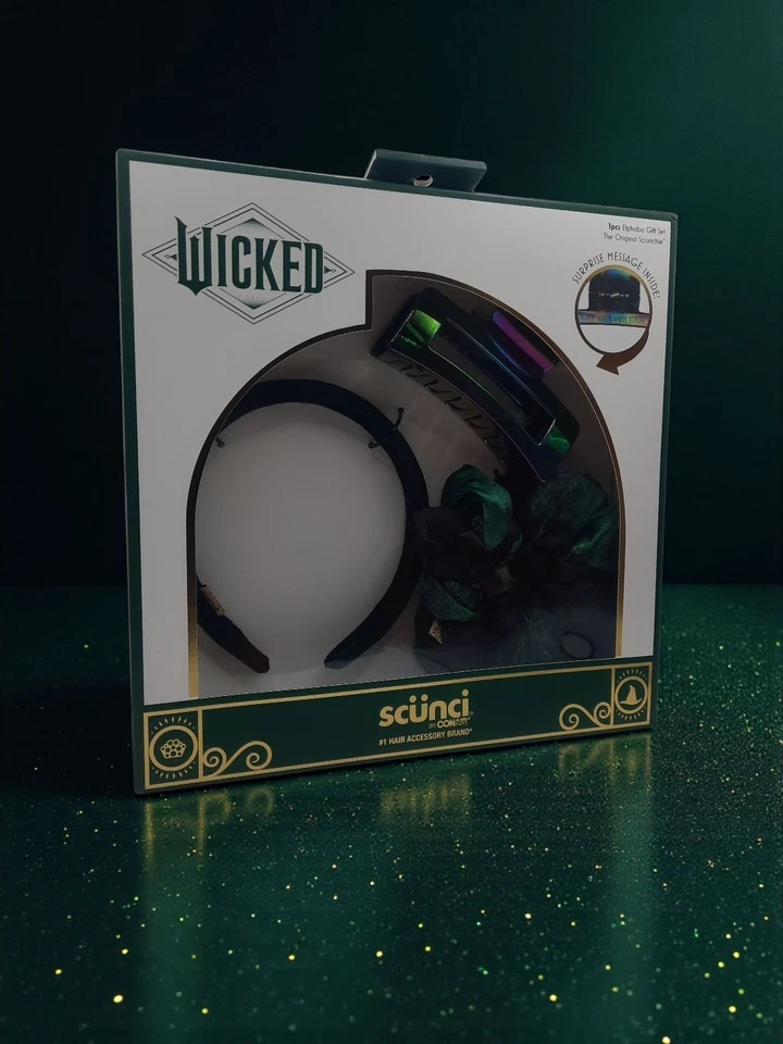 WICKED Scunci by Conair 3pc Glinda Hair Gift Set Limited Edition