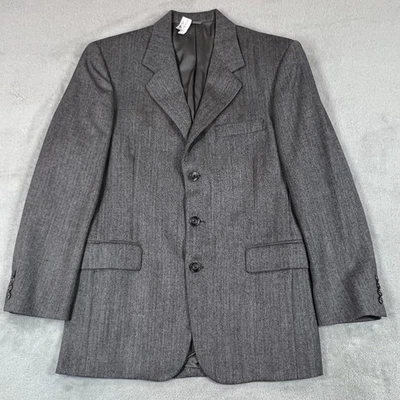 Holland & Sherry Sport Coat Mens 38R Gray Herringbone 3 Button Jacket Blazer - Image 1 of 4