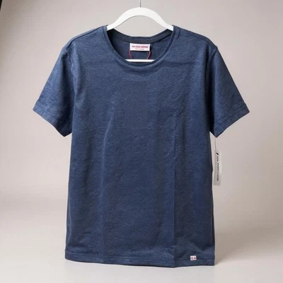 Nueva con etiquetas Camiseta Orlebar Marrón OB-T 100% Lino Azul Marino Crew Talla S 265745S Foto 1 de 4