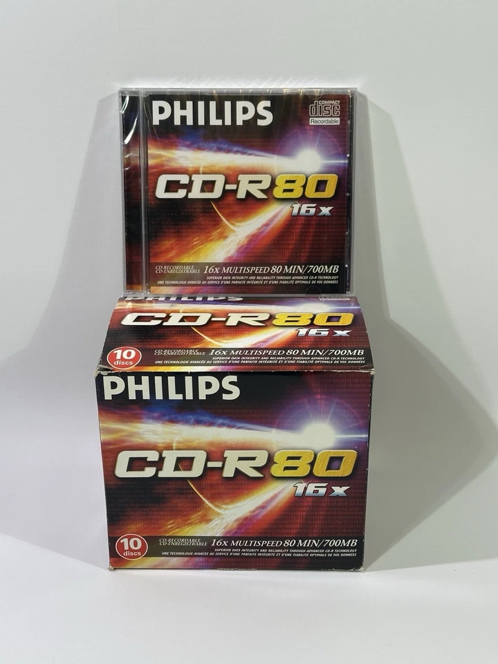 10x Philips CD-R80 16x Multispeed 80min / 700MB Leermedium 10er Pack - Bild 1 von 4