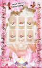 Starsire Pink French Style Diamonds Japan Acrylic Fake 24 3D Shiny Full Nails