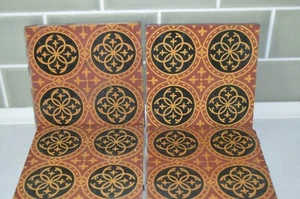 Antique Minton Hollins tiles arts and crafts aesthetic persian set of 4 - Picture 1 of 9