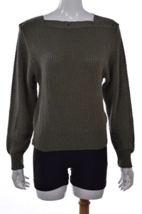 Laurel Womens Sweater Size 38 Green Textured Square Neck Long Sleeve Top - Bild 1 von 4