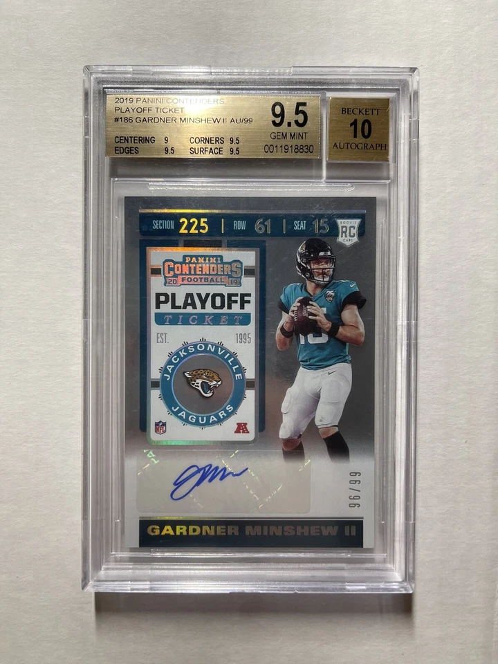 Gardner Minshew 2019 Contenders 186 Playoff Ticket Rookie RC Auto /99 BGS 9.5/10 - Image 1 of 1