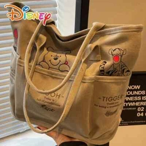 Disney Winnie Puuh bedruckte Canvas Beuteltasche Tasche Retro Schultertasche große Kapazität - Bild 1 von 24