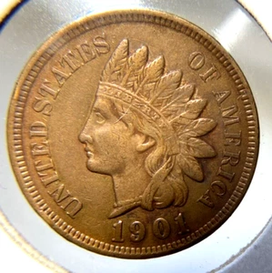 Penny Indian Head 1901 AU Full Strong Liberty. 12,26 - Imagen 1 de 4