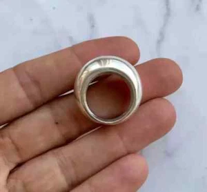Chunky Large Domed Ring 925 Sterling Silver Ring Thick Wide Band Statement Ring - Picture 1 of 4