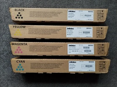 INFOTEC RICOH 884942 BLACK, 884943 YELLOW, 884944 MAGENTA & 884945 CYAN TONERS.  - Image 1 of 4