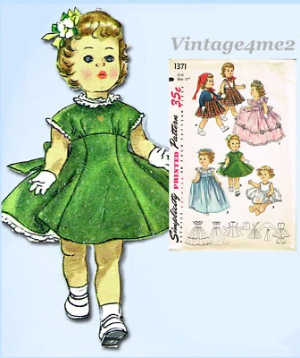 1950s VTG Simplicity Sewing Pattern 1371 Uncut Saucy Walker 17in Doll Clothes - Image 1 of 4