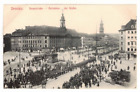 c1910 PC: Dresden Germany ? Crowded Hauptstrae - Aufziehen der Wadie
