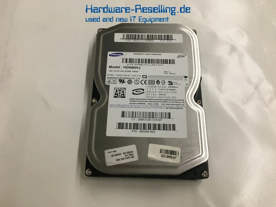 Samsung HDD SATA 3,5" 80GB 8MB 3Gb/s 7200RPM HD080HJ - Imagen 1 de 1