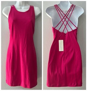 womens vintage Adrienne Vittadini hot pink knit dress - size 2P - Picture 1 of 5