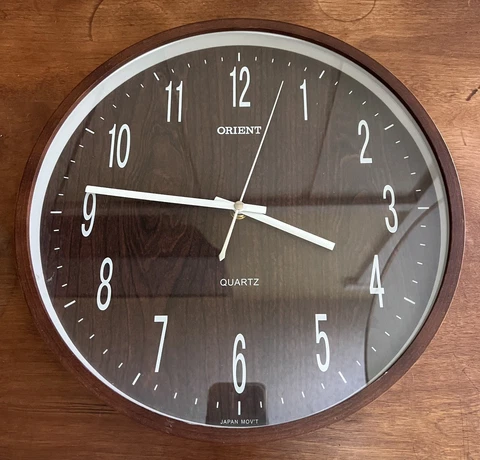Vintage ORIENT Round Wood Frame Quartz Japan Movement Wall Clock Cover