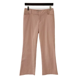 Nanette Lepore Pants Womens Size 2 Pink Tan White Check Cropped Pockets Classic - Picture 1 of 8