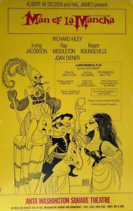 Man of La Mancha - Tarjeta/Póster ventana Broadway - 1977 - Richard Kiley - Imagen 1 de 1