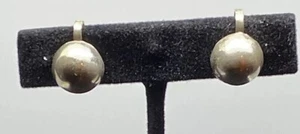 TAXCO Antique Handmade Signed Sterling Silver Domed Stud Earrings - Picture 1 of 5