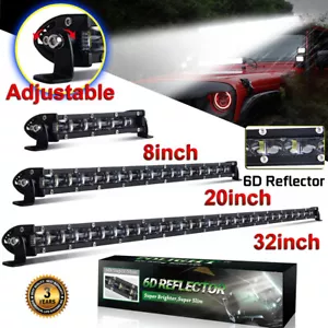 Single Row 50"44"38"32"26"20''14”7" LED Light Bar Spot Flood Offroad Truck UTV - Foto 1 di 12