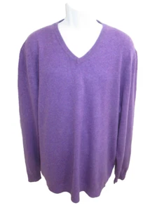 Club Room 100% Cashmere Purple V-neck Sweater May fit Men's Size XL XLT - Picture 1 of 3