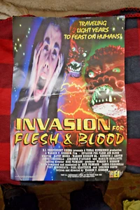 Movie poster INVASION FOR FLESH AND BLOOD Cult Classic rare 12x18 - Picture 1 of 1