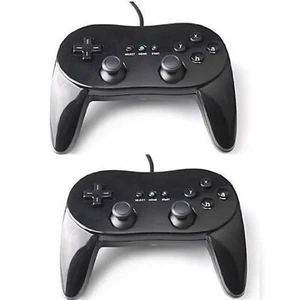 Lot Of 2 Classic Controller Pro For Black For Wii and Wii U Wii - Picture 1 of 5