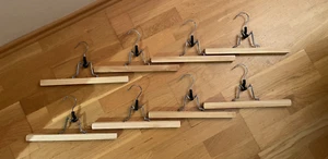 8 Hosenkleiderbügel Hosenbügel Hosenhalter Hosenspanner Hosen-Klemmbügel HOLZ - Bild 1 von 7