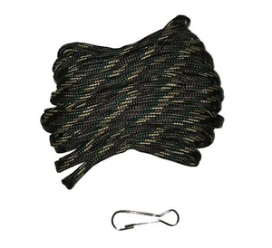 20' TREESTAND Camo BOW & GEAR HOIST Pull Up ROPE Cord + Clip Archery Bowhunter - Picture 1 of 1
