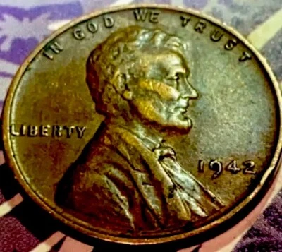 1942 Wheat Penny -  Good Condition L On Rim In “LIBERTY” ERROR! - Image 1 of 4