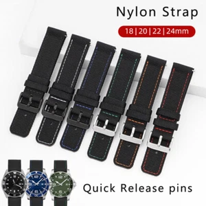 Quick Release Sports Strap Universal Watch Band Nylon Bracelet 20mm 22mm 18 24mm - Picture 1 of 36