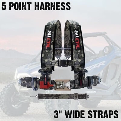 Arnés de 5 puntos correa de 3" para Polaris RZR 570 900 Trail Turbo S PRO XP 1000 CAMO Foto 1 de 4
