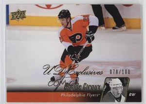 2010 Upper Deck UD Exclusives /100 Claude Giroux Simon Gagne ('s stats on back)