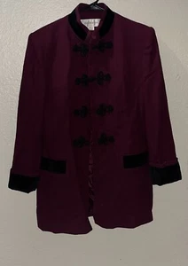 Jones New York 100 % Wolle Mantel, tiefes Magenta/rotbraun Größe 8 gebraucht, in einwandfreiem Zustand - Bild 1 von 4