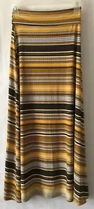 LuLaRoe Women’s Size XS Striped Yellow Gold/Black/White Geometric Maxi Skirt - Picture 1 of 7