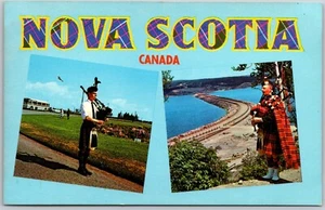 Nueva Escocia Canadá Bolsa Pipers Kilts Cuadros Tour Bus Multivista Postal - Imagen 1 de 2