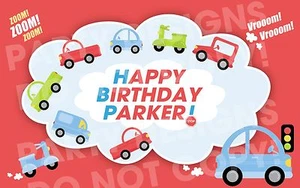 CARS TRUCKS Birthday Baby Shower Edible Cake Topper Image PERSONALIZED! - Picture 1 of 1