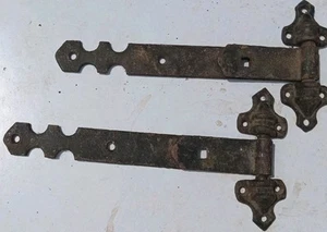 Vintage Retro Decorative Large Gothic 10" inch Iron Hinges decorative  - Picture 1 of 8