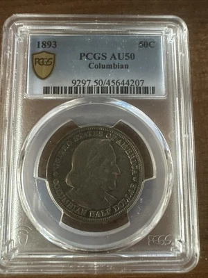 1893 columbian half dollar pcgs AU 50 - Image 1 of 2