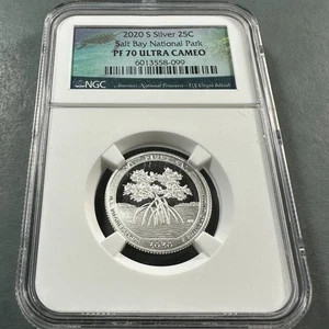 2020-S Salt Bay Nat. Park, SILVER PROOF Quarter, NGC PF70 ULTRA CAMEO (85976) - Picture 1 of 2