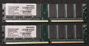 PATRIOT (2x1GB) Kit PSD2G400K DDR1 PC-3200 CL3 PC Memory - Picture 1 of 2