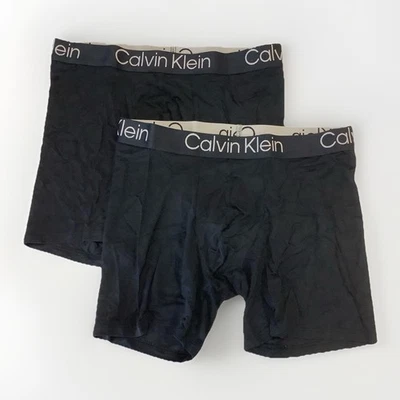 Calzoncillos boxer Calvin Klein para hombre talla M negros paquete de 2 O60 Foto 1 de 4